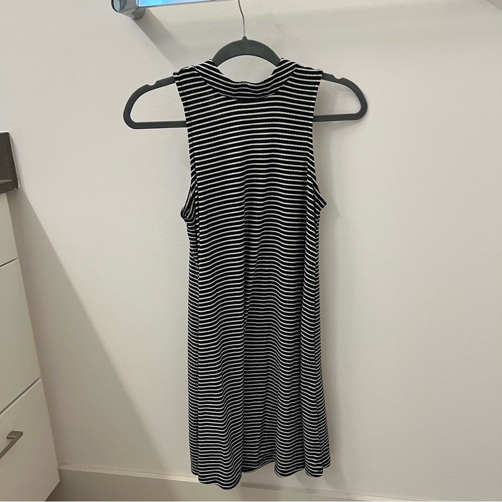 Mini High-Neck Striped Dress